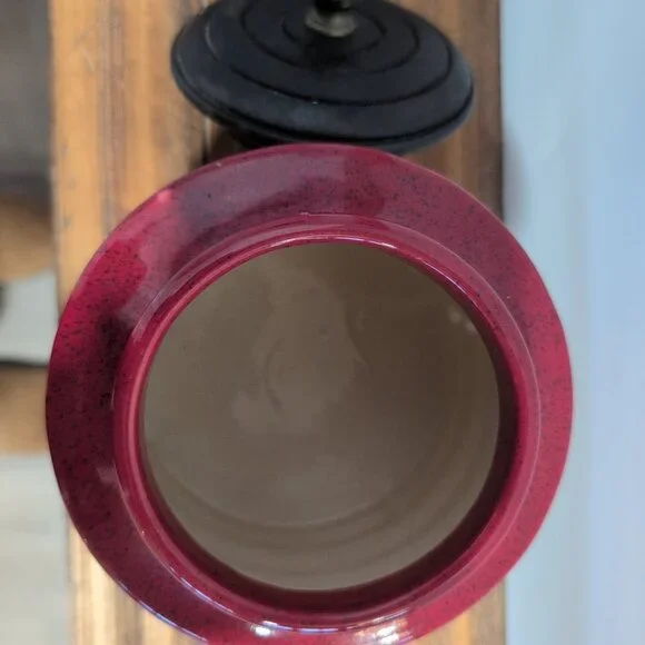 Pier One Red Canister Jar With Lid 5" Tall Replacement Vase - Picture 7 of 9